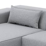 Canapé d'angle Atlanta Tissu Tissu Milan : Gris clair - Méridienne courte à gauche (vue de face)