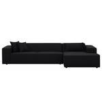 Ecksofa Atlanta Webstoff Stoff Selva: Anthrazit - Longchair davorstehend rechts