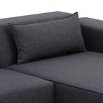 Canapé d'angle Atlanta Tissu Tissu Milan : Anthracite - Méridienne courte à droite (vue de face)
