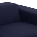 Canapé d'angle Atlanta Tissu Tissu Milan : Bleu foncé - Méridienne courte à droite (vue de face)