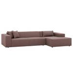 Ecksofa Atlanta Webstoff Webstoff Milan: Grau-Braun - Longchair davorstehend rechts