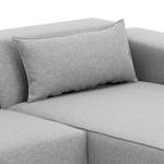 Canapé d'angle Atlanta Tissu Tissu Selva : Gris argenté - Méridienne courte à droite (vue de face)
