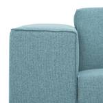 Ecksofa Atlanta Webstoff Stoff Selva: Hellblau - Longchair davorstehend rechts