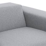 Canapé d'angle Atlanta Tissu Tissu Milan : Gris clair - Méridienne courte à droite (vue de face)