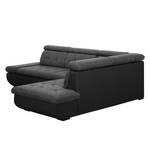 Ecksofa Moco II (mit Schlaffunktion) Webstoff - Schwarz / Anthrazit - Longchair davorstehend rechts