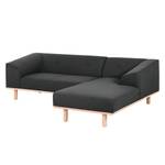 Ecksofa Aya Webstoff Webstoff - Anthrazit - Longchair davorstehend rechts