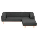 Ecksofa Aya Webstoff Webstoff - Anthrazit - Longchair davorstehend rechts