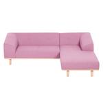 Ecksofa Aya Webstoff Rosa - Longchair davorstehend rechts