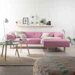 Ecksofa Aya Webstoff Webstoff - Rosa - Longchair davorstehend rechts