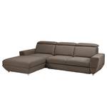 Ecksofa Bagley Webstoff mit Schlaffunktion - Congo Grau - Longchair davorstehend links