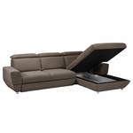 Ecksofa Bagley Webstoff mit Schlaffunktion - Congo Grau - Longchair davorstehend rechts