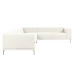 Ecksofa Banfora II Webstoff Ivory - Ecke davorstehend rechts