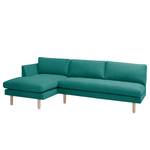 Ecksofa Bedale Webstoff Petrol - Longchair davorstehend links