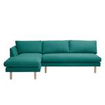 Ecksofa Bedale Webstoff Petrol - Longchair davorstehend links