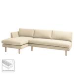 Ecksofa Bedale Webstoff Warmes Beige - Longchair davorstehend links