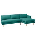 Ecksofa Bedale Webstoff Petrol - Longchair davorstehend rechts