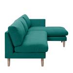 Ecksofa Bedale Webstoff Petrol - Longchair davorstehend rechts