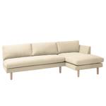 Ecksofa Bedale Webstoff Warmes Beige - Longchair davorstehend rechts