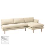 Ecksofa Bedale Webstoff Warmes Beige - Longchair davorstehend rechts