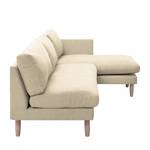 Ecksofa Bedale Webstoff Warmes Beige - Longchair davorstehend rechts