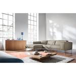 Ecksofa Beloha Echtleder Cappuccino - Longchair davorstehend links