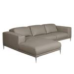 Ecksofa Beloha Echtleder Taupe - Longchair davorstehend links