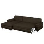 Ecksofa Belzoni Webstoff Bisonbraun - Longchair davorstehend links - Schlaffunktion