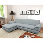 Ecksofa Belzoni Webstoff Granit - Longchair davorstehend links - Schlaffunktion