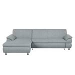 Ecksofa Belzoni Webstoff Granit - Longchair davorstehend links - Schlaffunktion