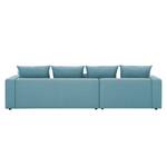 Ecksofa Bilbao Webstoff Stoff Selva: Hellblau - Longchair davorstehend links