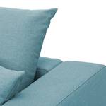 Canapé d'angle Bilbao Tissu Tissu Selva : Bleu clair - Méridienne courte à gauche (vue de face)