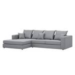 Ecksofa Bilbao Webstoff Stoff Ramira: Silber - Longchair davorstehend links