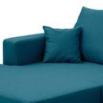 Hoekbank Bilbao geweven stof Stof Ramira: Turquoise - Longchair vooraanzicht links