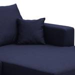 Canapé d'angle Bilbao Tissu Tissu Milan : Bleu foncé - Méridienne courte à droite (vue de face)