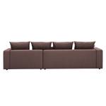 Ecksofa Bilbao Webstoff Webstoff Milan: Grau-Braun - Longchair davorstehend rechts