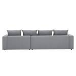 Ecksofa Bilbao Webstoff Stoff Ramira: Silber - Longchair davorstehend rechts