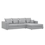 Ecksofa Bilbao Webstoff Stoff Selva: Silbergrau - Longchair davorstehend rechts