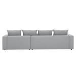 Ecksofa Bilbao Webstoff Stoff Selva: Silbergrau - Longchair davorstehend rechts