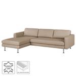 Ecksofa Bivona I Echtleder Cappuccino - Longchair davorstehend links