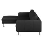 Ecksofa Bivona II Echtleder Schwarz - Longchair davorstehend links