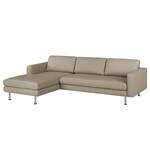 Ecksofa Bivona II Echtleder Taupe - Longchair davorstehend links