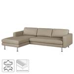 Ecksofa Bivona II Echtleder Taupe - Longchair davorstehend links