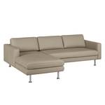 Ecksofa Bivona II Echtleder Taupe - Longchair davorstehend links