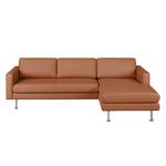 Ecksofa Bivona II Echtleder Cognac - Longchair davorstehend rechts