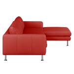 Ecksofa Bivona II Echtleder Rot - Longchair davorstehend rechts