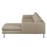 Ecksofa Bivona II Echtleder Taupe - Longchair davorstehend rechts