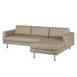 Ecksofa Bivona II Echtleder Taupe - Longchair davorstehend rechts