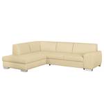 Ecksofa Bollon Kunstleder Warmes Beige - Ottomane davorstehend links - Schlaffunktion