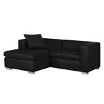 Ecksofa Bolsena II Echtleder Schwarz - Longchair davorstehend links