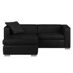 Ecksofa Bolsena II Echtleder Schwarz - Longchair davorstehend links